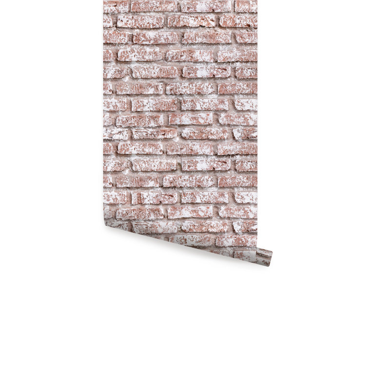 Loon Peak® Whitewashed Vintage Brick Peel And Stick Vinyl Wallpaper Wayfair Canada